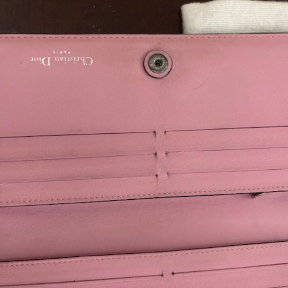 Christian Dior Blue/Pink Smooth Leather Diorisssimo Wallet - Picture 3 of 3